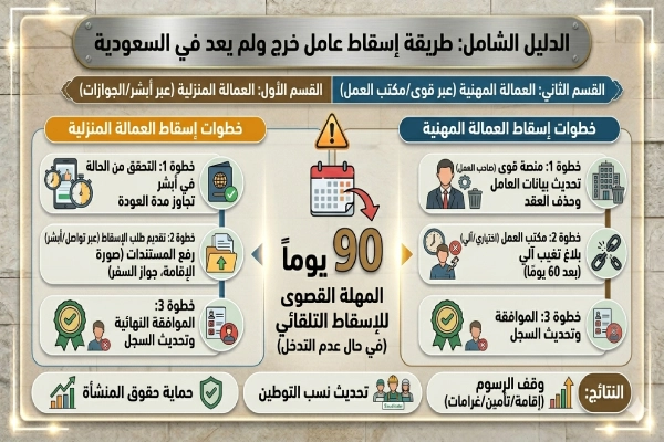 كيفية اسقاط عامل خرج ولم يعد
