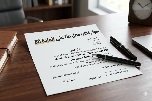 نموذج خطاب فصل على المادة 80 بأفضل صيغة جاهزة للتحميل 2026