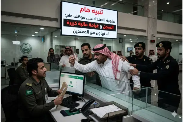 عقوبة الاعتداء على موظف أثناء عمله في السعودية