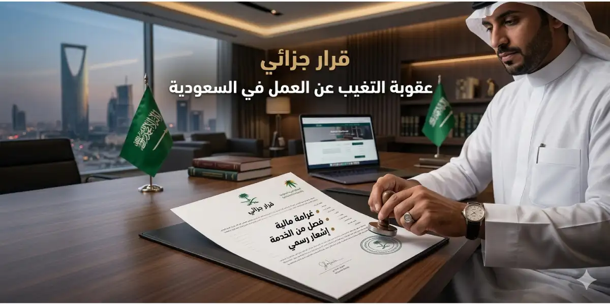 عقوبة التغيب عن العمل في السعودية