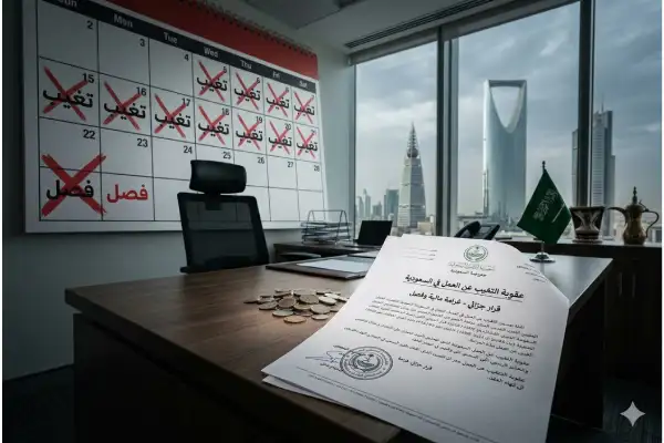 عقوبة التغيب عن العمل في السعودية